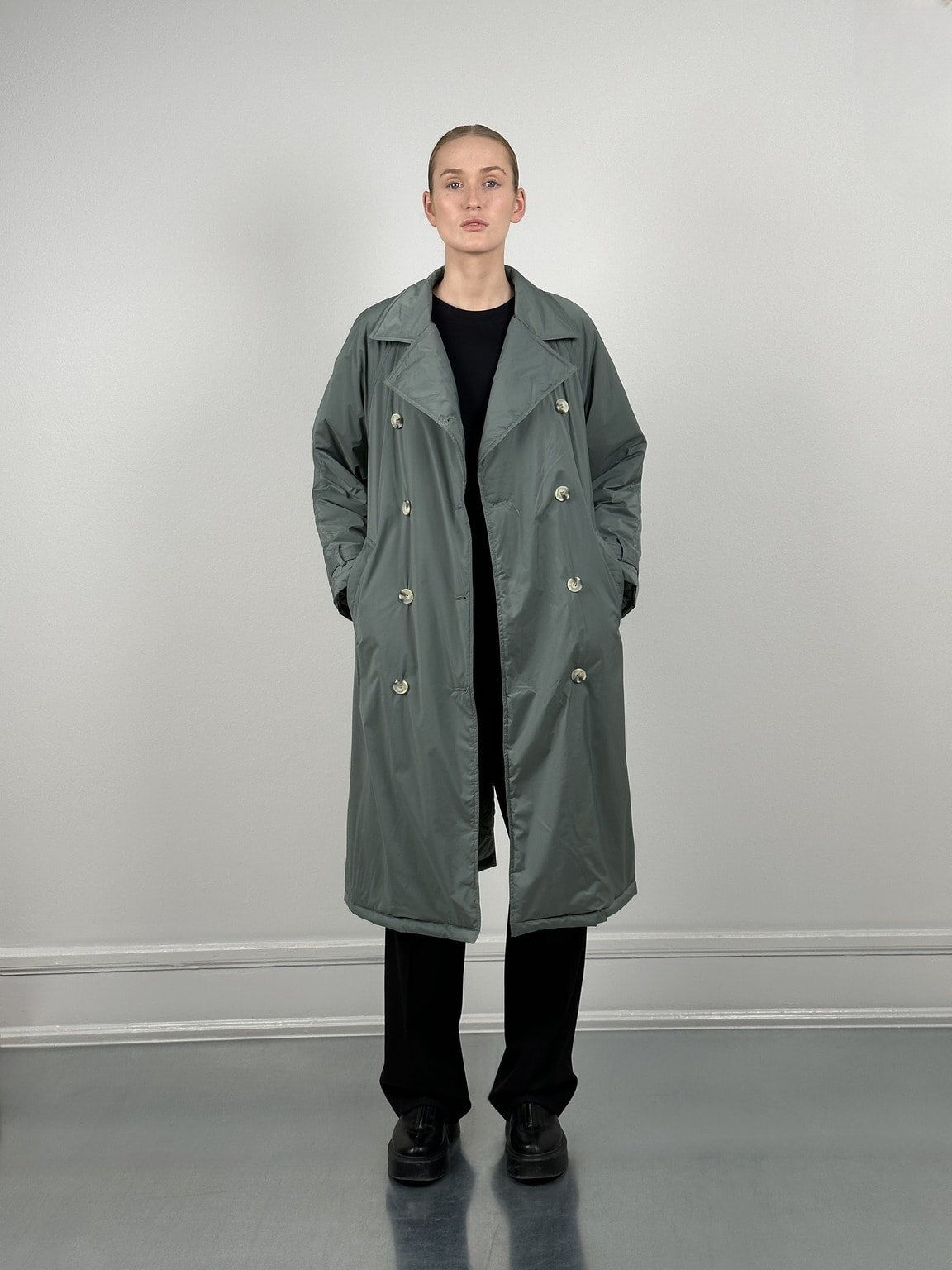BOBBY CANVAS TRENCH JACKET - GREEN