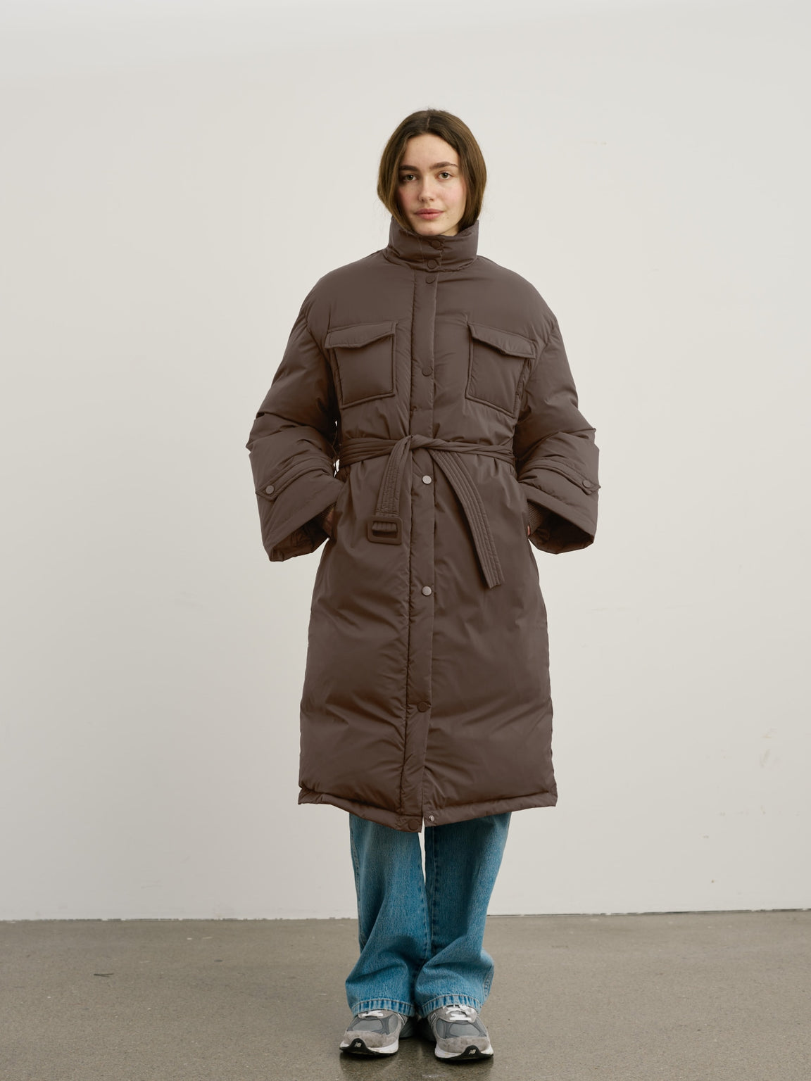 EMMA DOWN COAT - DARK BROWN