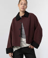 JOEL CANVAS JACKET - BURGUNDY/BLACK