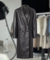 NOEL LEATHER COAT - BLACK