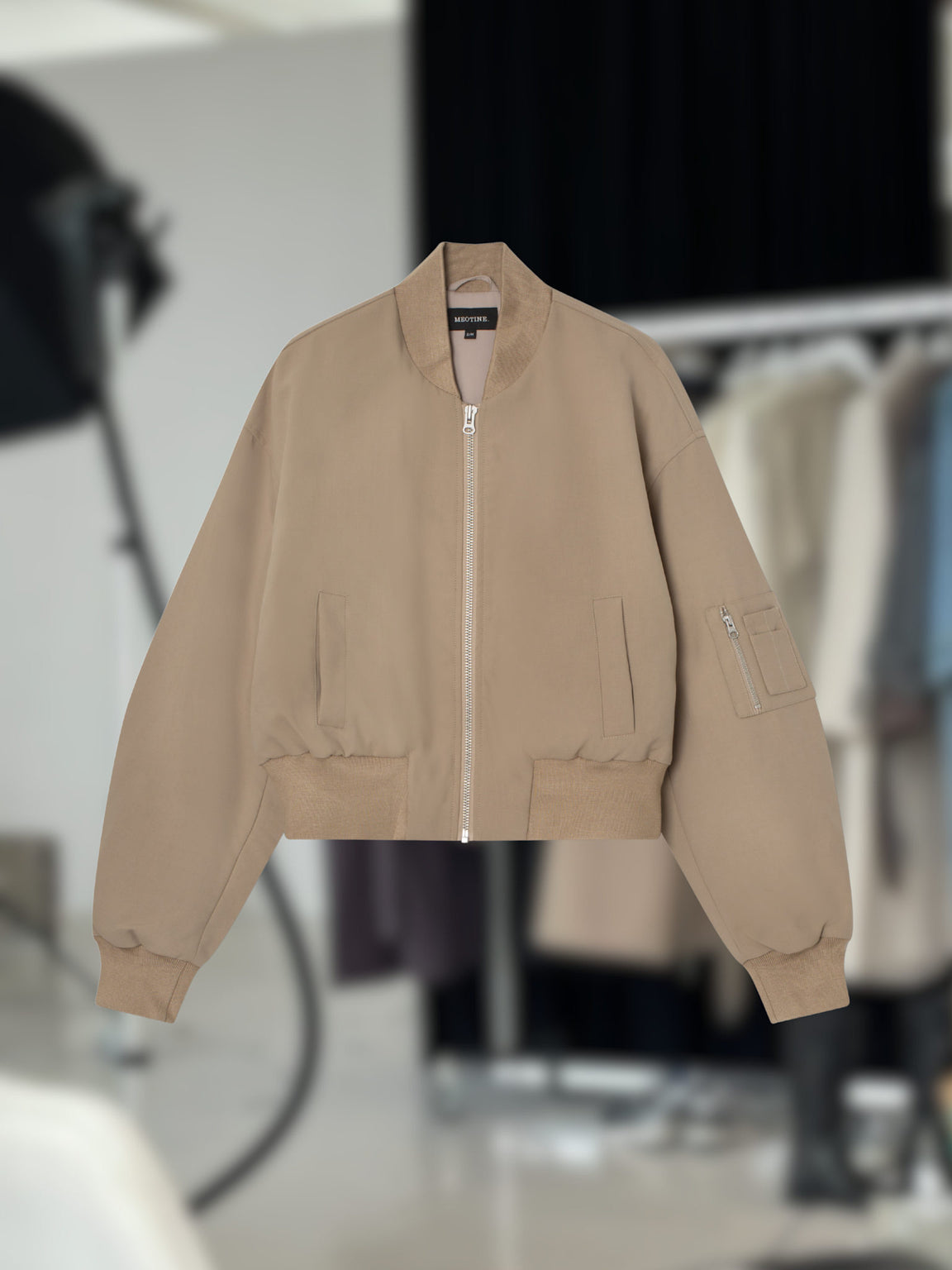 KIAN CANVAS BOMBER JACKET - BEIGE