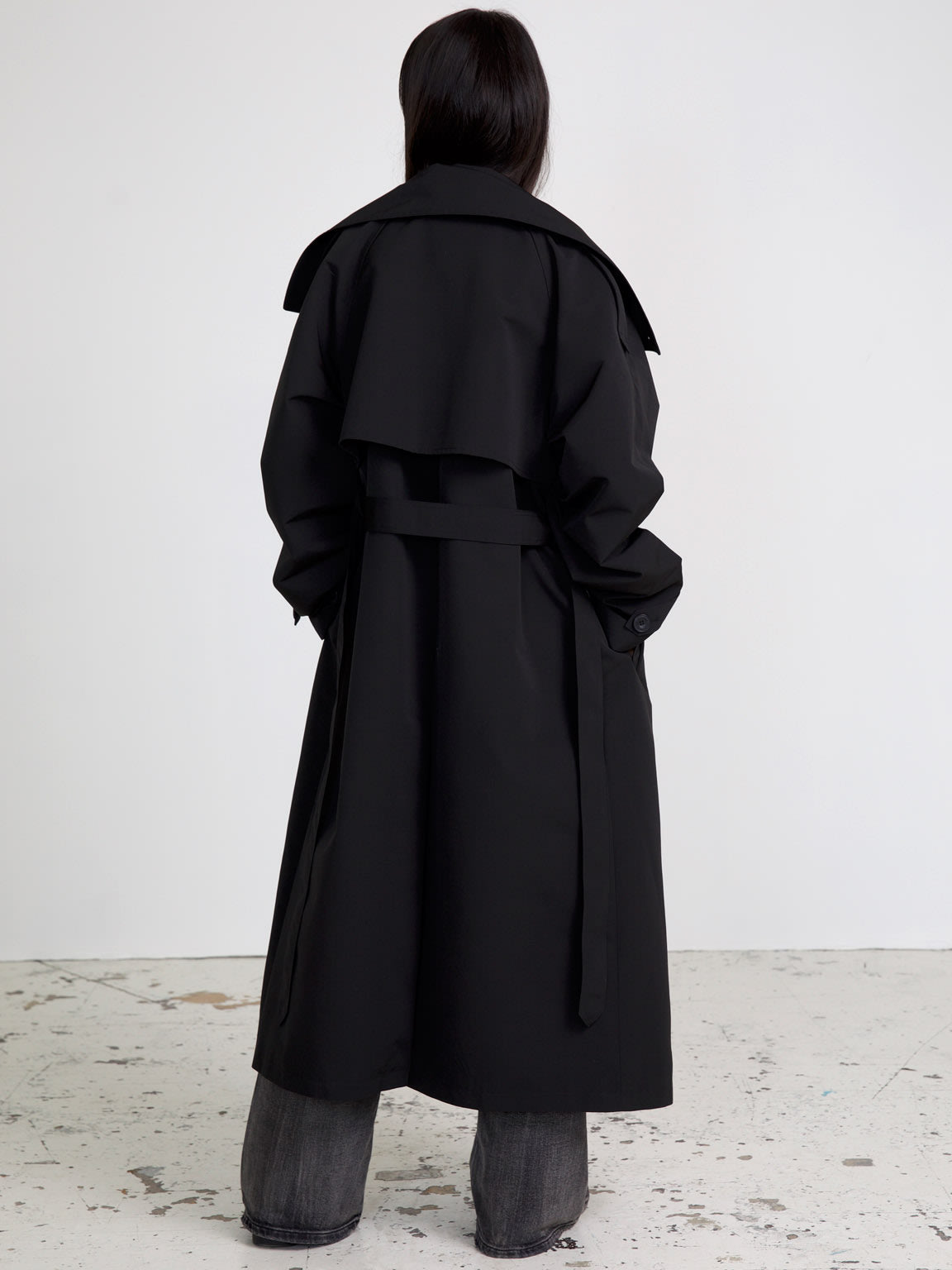 Black nylon coat best sale