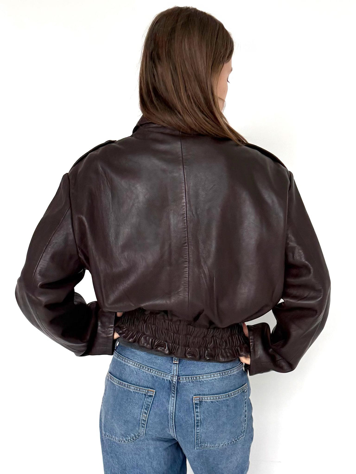 CLEO LEATHER JACKET - BROWN