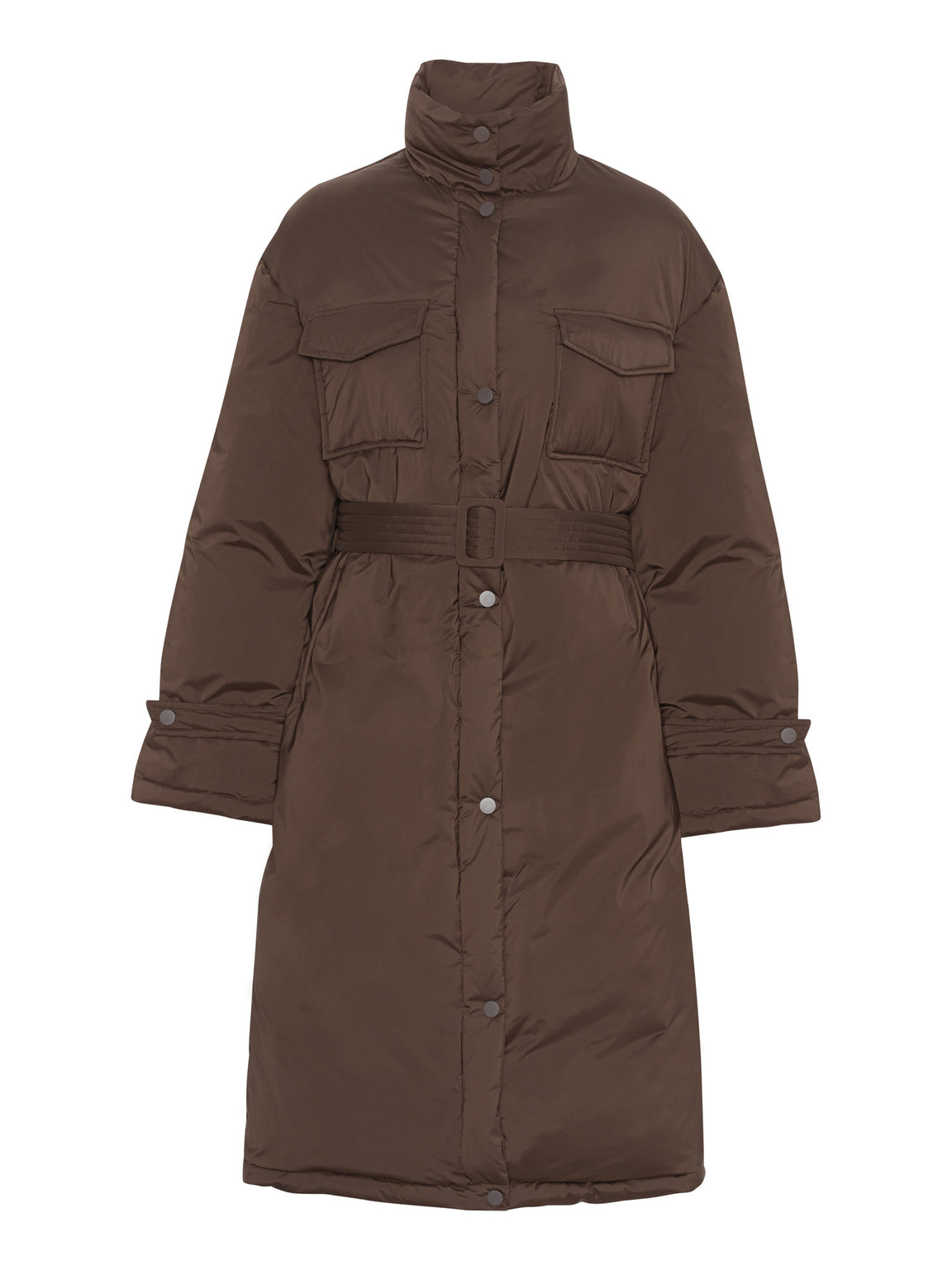 EMMA DOWN COAT - DARK BROWN