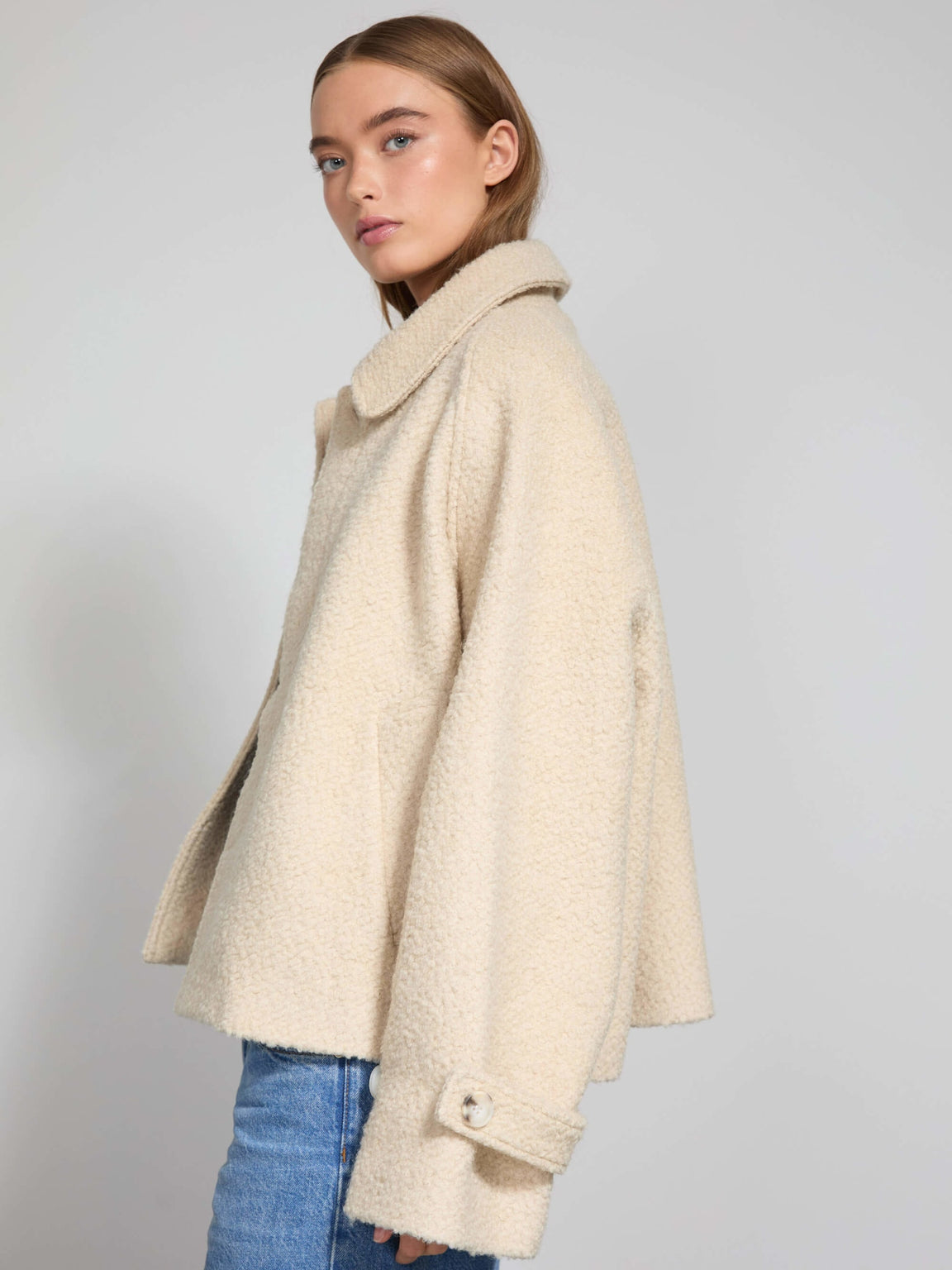 GIA BOUCLE JACKET - CREME