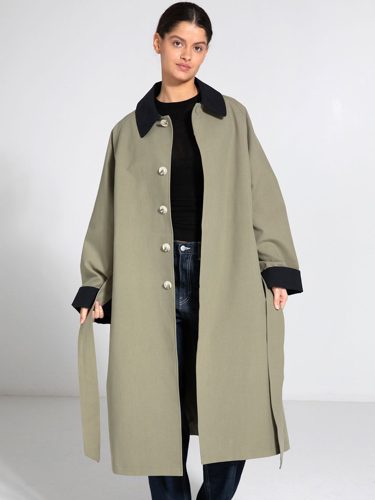 JOEL CANVAS COAT - ARMY/BLACK