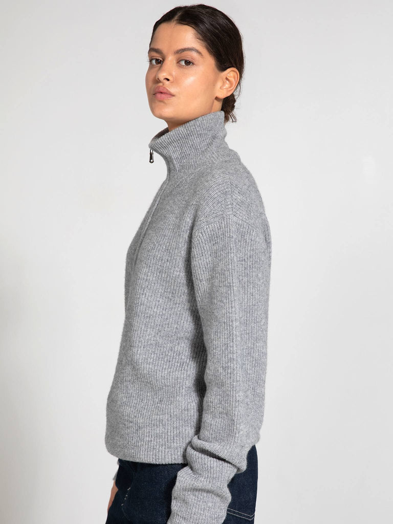 UMA ZIP KNIT - GREY