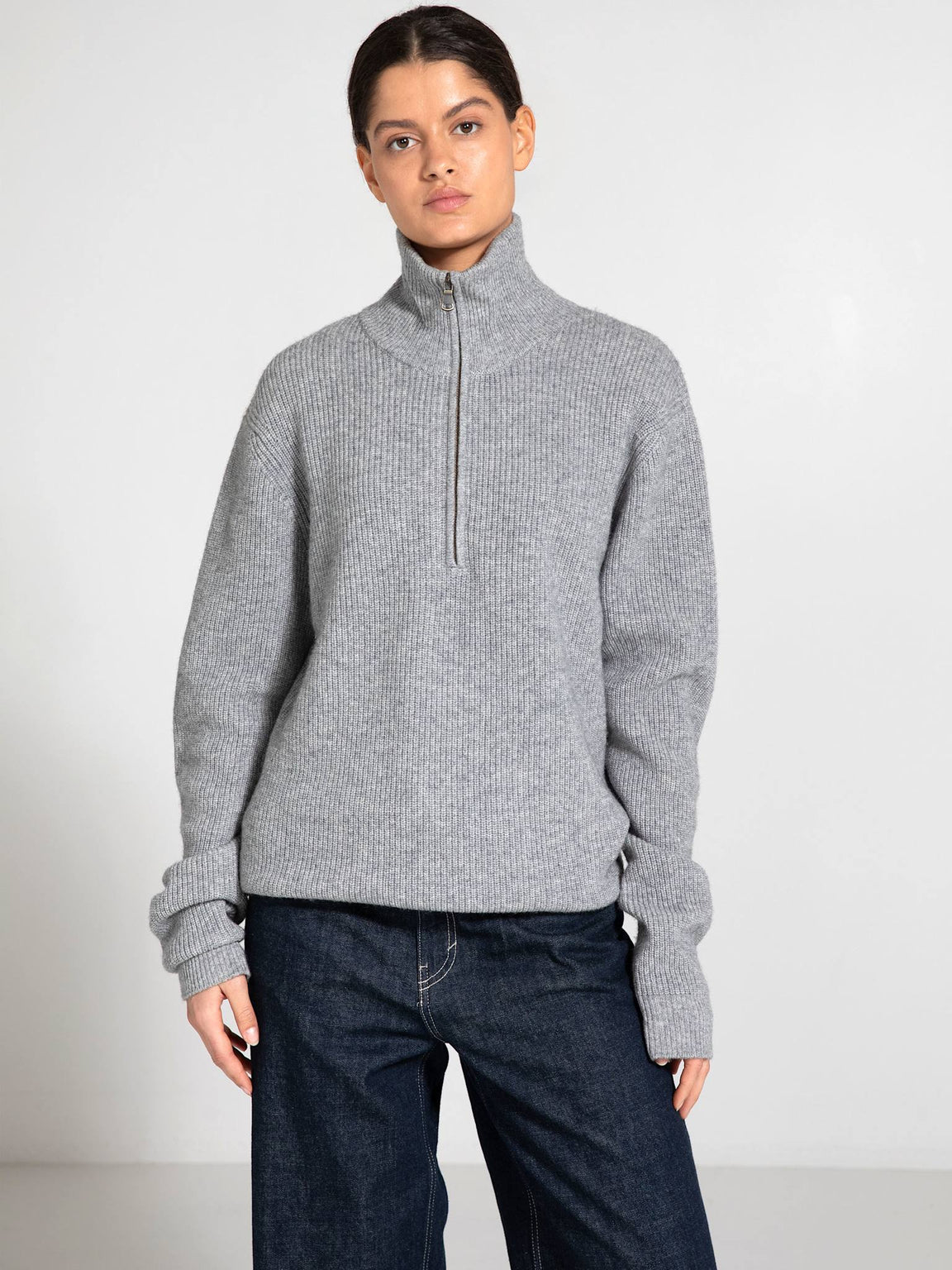 UMA ZIP KNIT - GREY