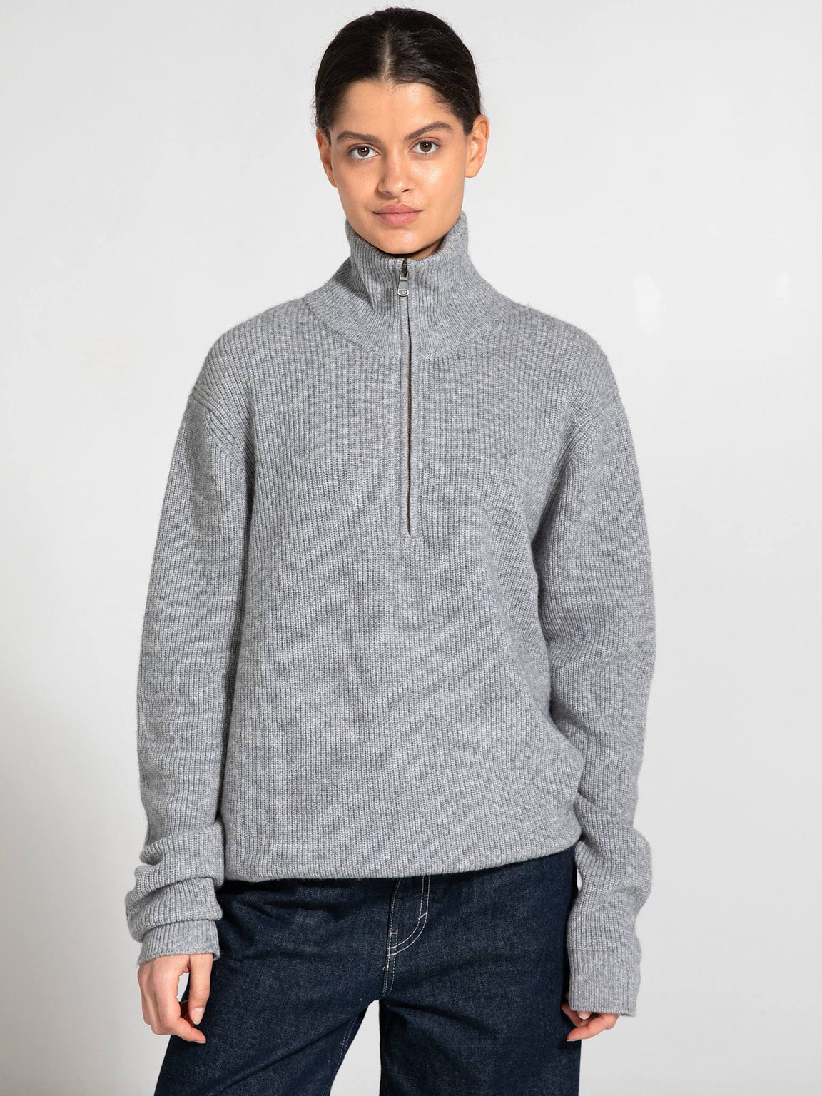 UMA ZIP KNIT - GREY