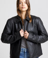 CAROL LEATHER JACKET - BLACK