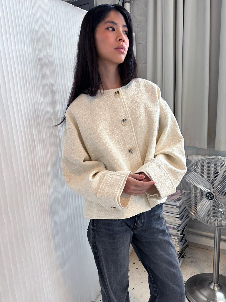 COCO TWEED JACKET - CREME