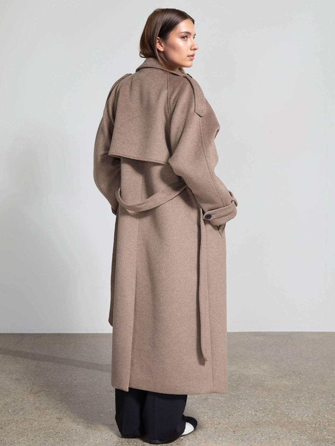 BEA WOOL COAT DARK BEIGE