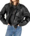 CLEO LEATHER JACKET - BLACK