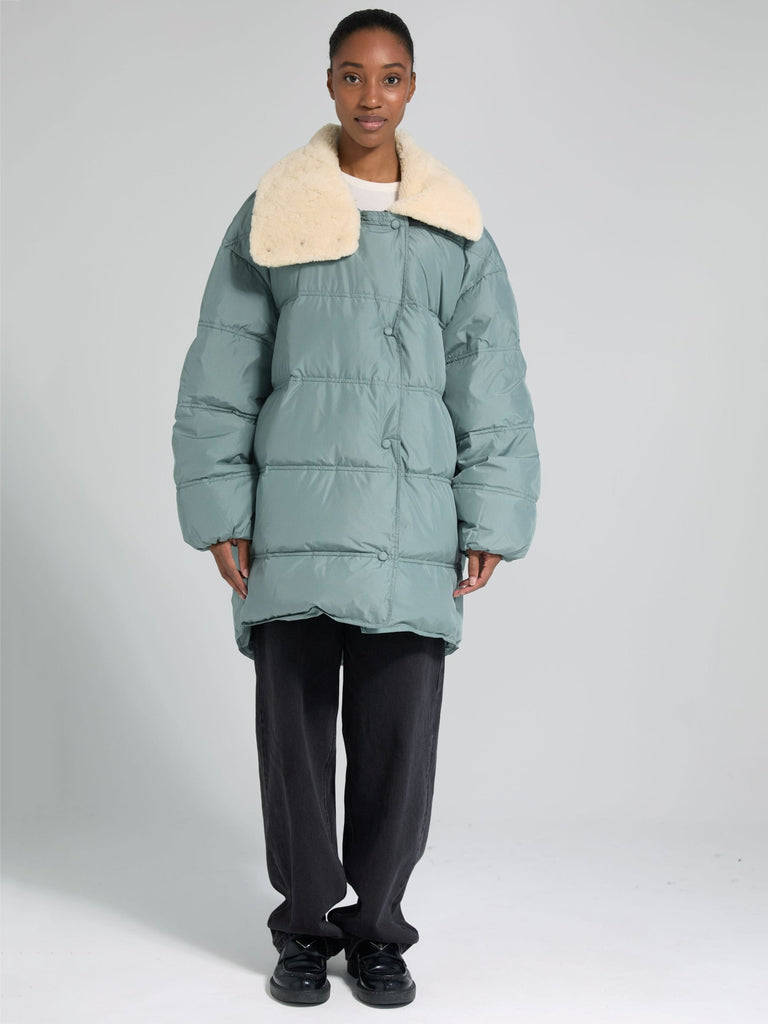 DANNY DOWN COAT - GREY/GREEN