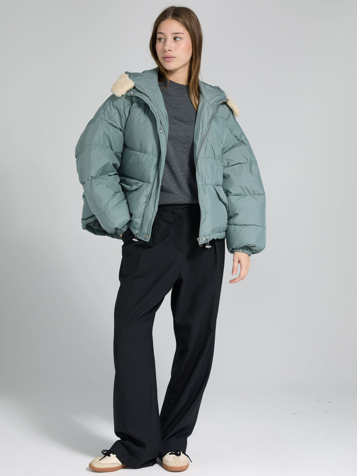 EVA DOWN JACKET - GREY/GREEN