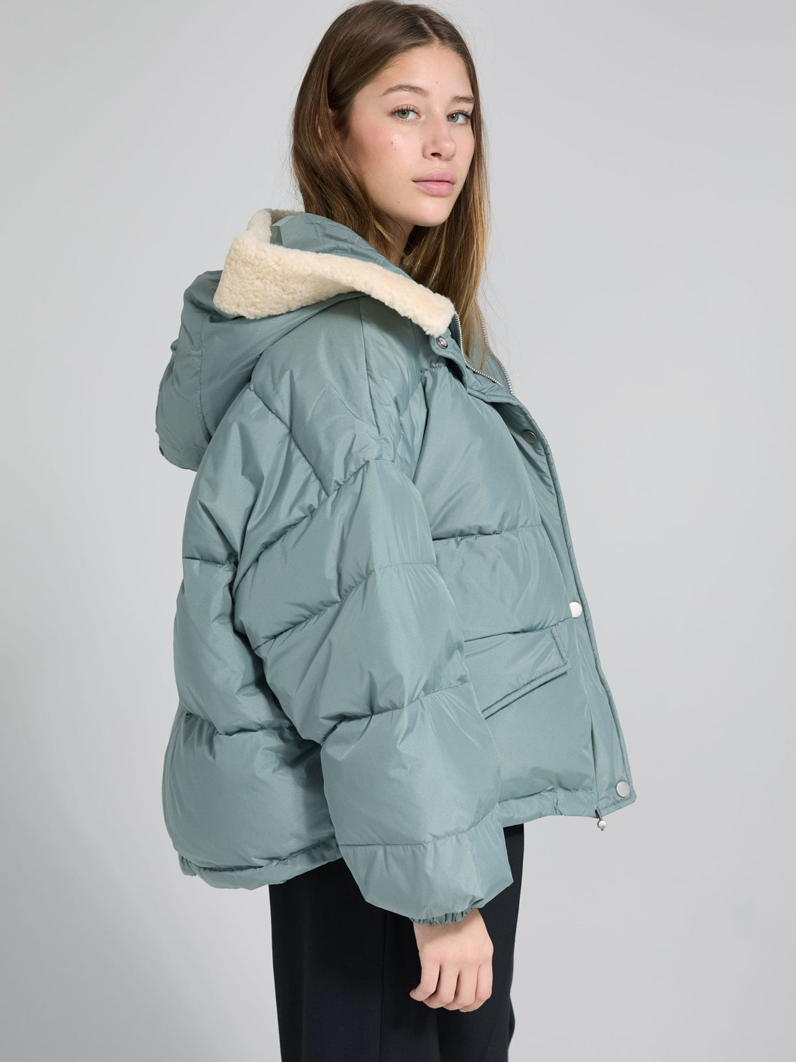 EVA DOWN JACKET - GREY/GREEN