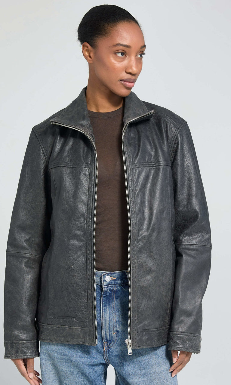 FLOYD LEATHER JACKET - BLACK