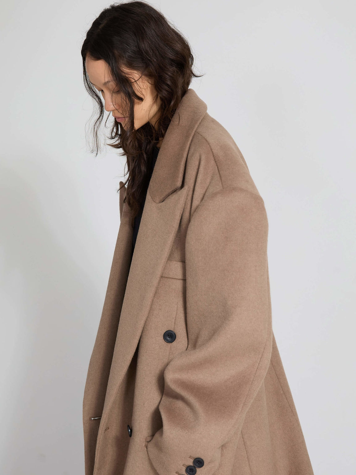 KYLIE WOOL COAT - BROWN