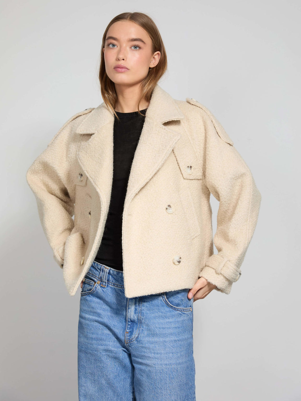 HANNI BOUCLE JACKET - CREME