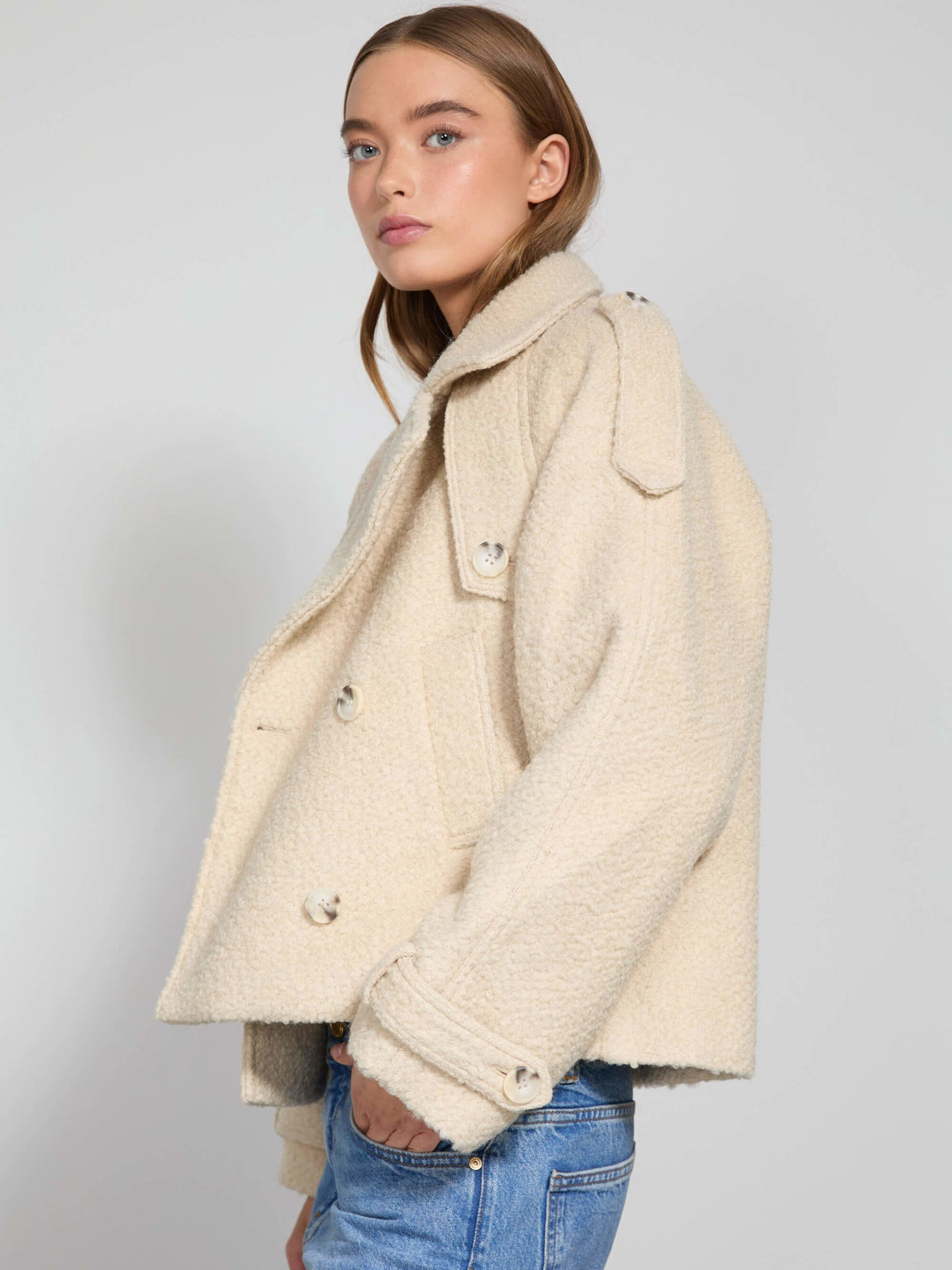 HANNI BOUCLE JACKET - CREME