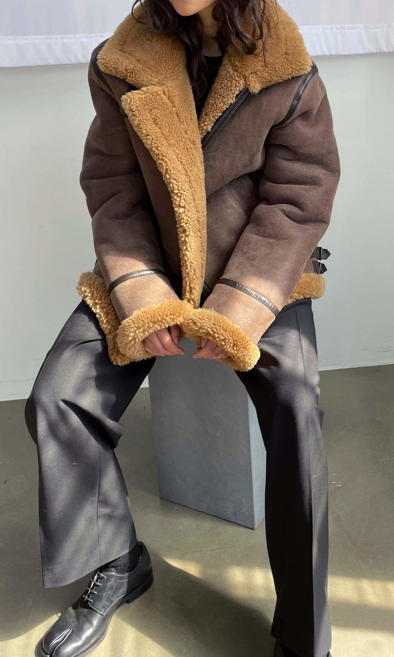 SHEARLING コート HYKE(ハイク) FAUX SHEARLING COAT フェイク シアリング ボア