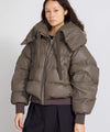 MORGAN PUFFER JACKET - GREY/BROWN