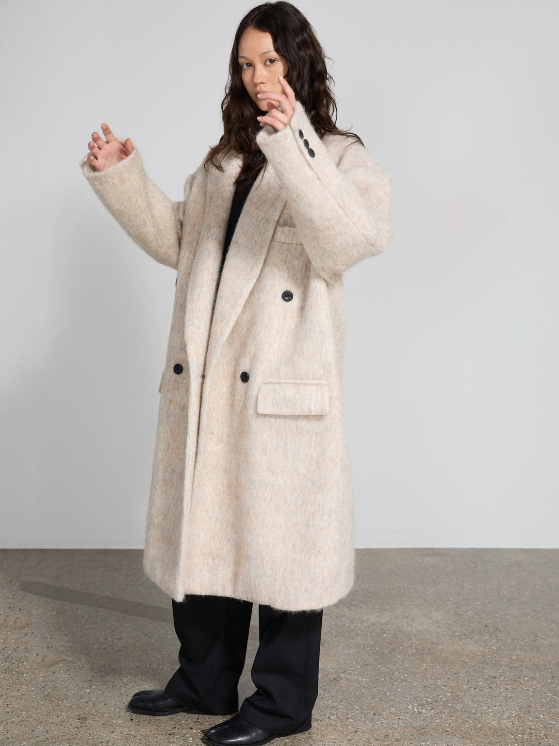 Mohair coat womens hotsell