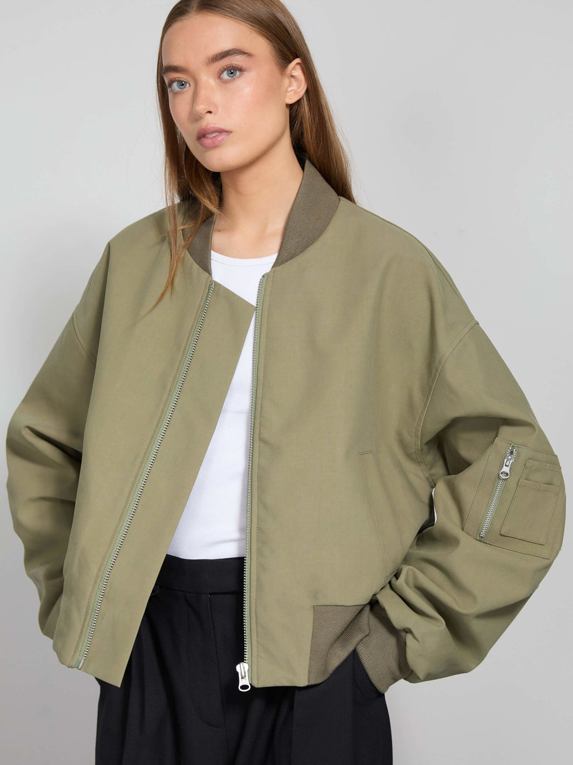 KIAN CANVAS BOMBER JACKET ARMY