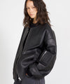 BIANCA LEATHER BOMBER - BLACK