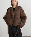 JOHN TRENCHJACKET- WOOL - GREY BROWN