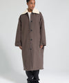 RITA PADDED CANVAS COAT - DARK BROWN