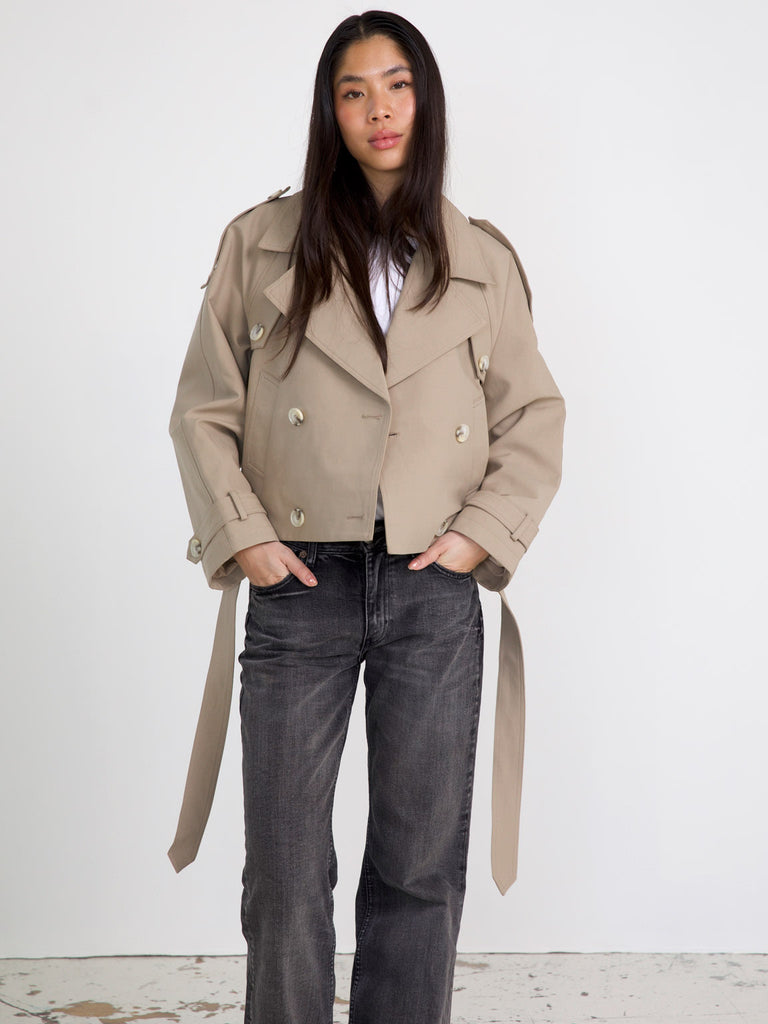 BOBBY CANVAS TRENCHJACKET - BEIGE