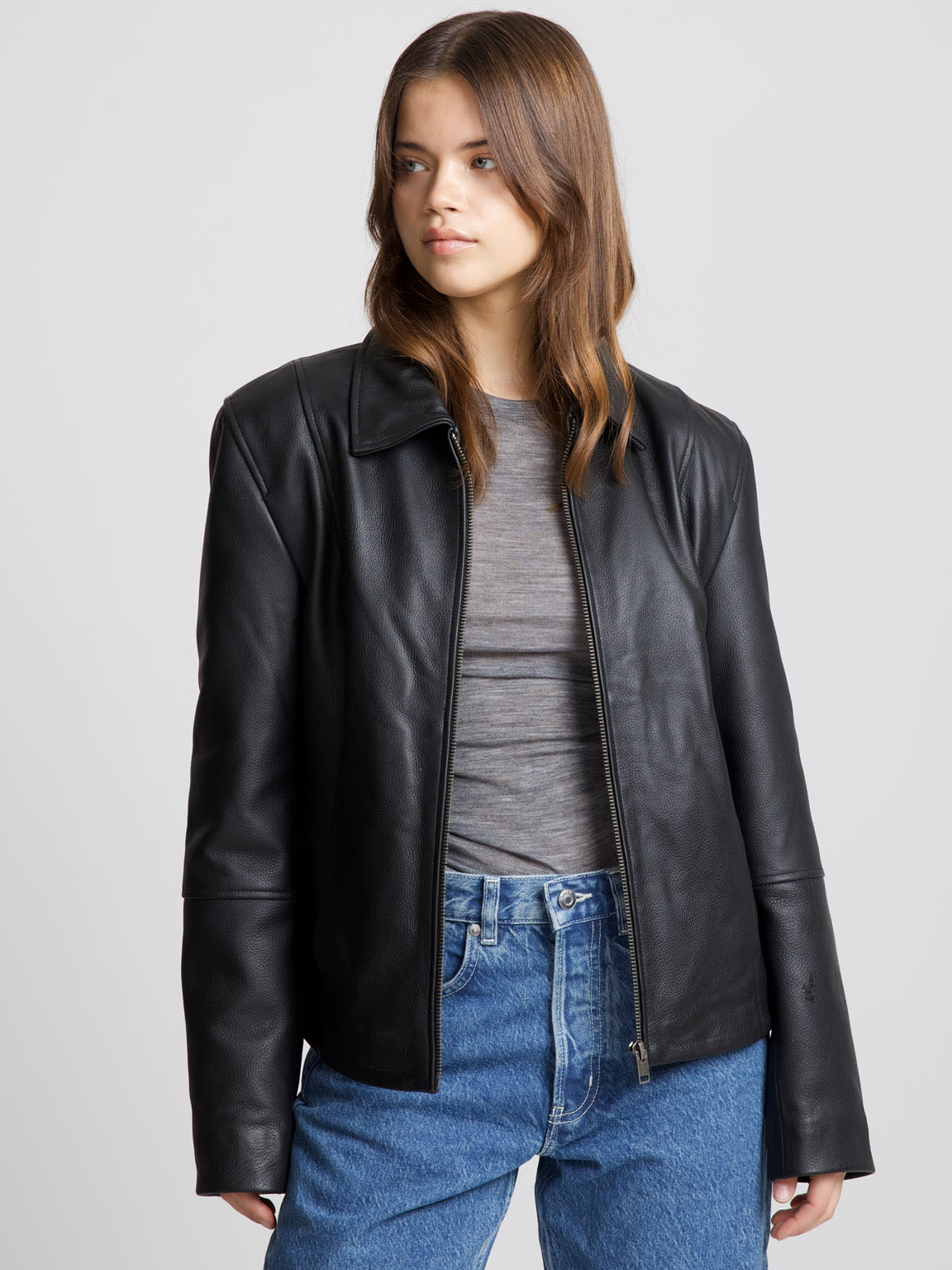 CAROL LEATHER JACKET - BLACK