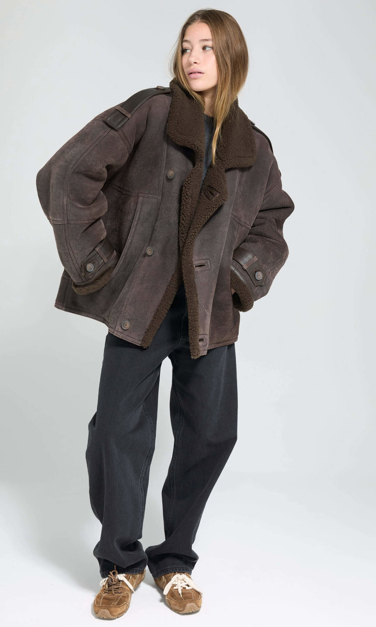ZOE JACKET - DARK BROWN