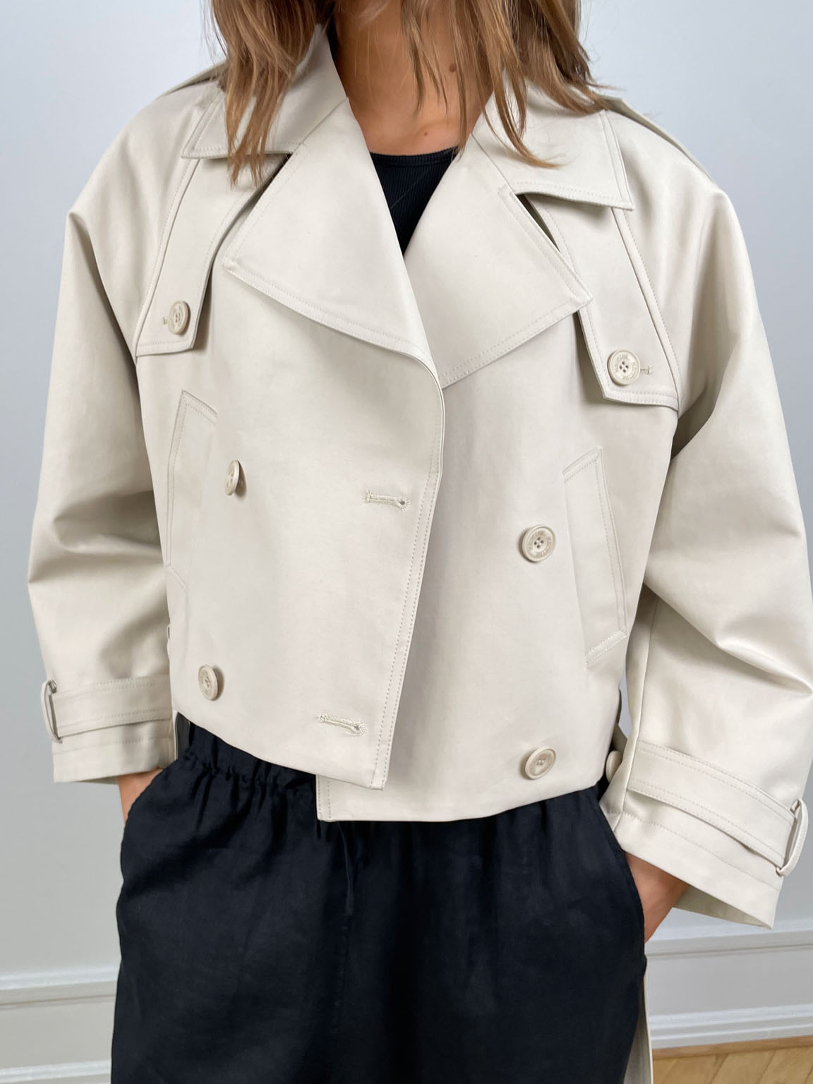 BOBBY CANVAS TRENCH JACKET -  CRÈME