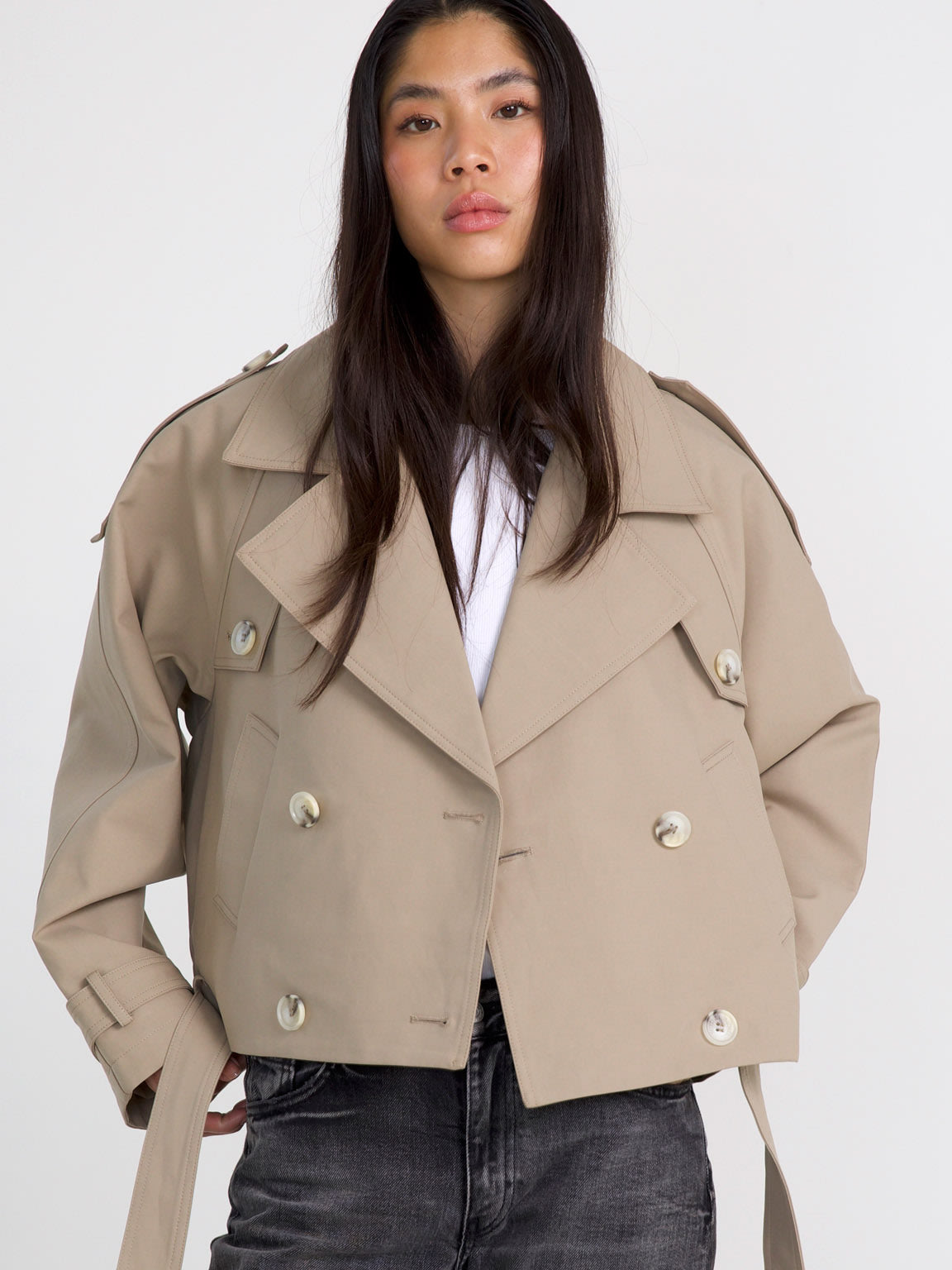 BOBBY CANVAS TRENCHJACKET - BEIGE