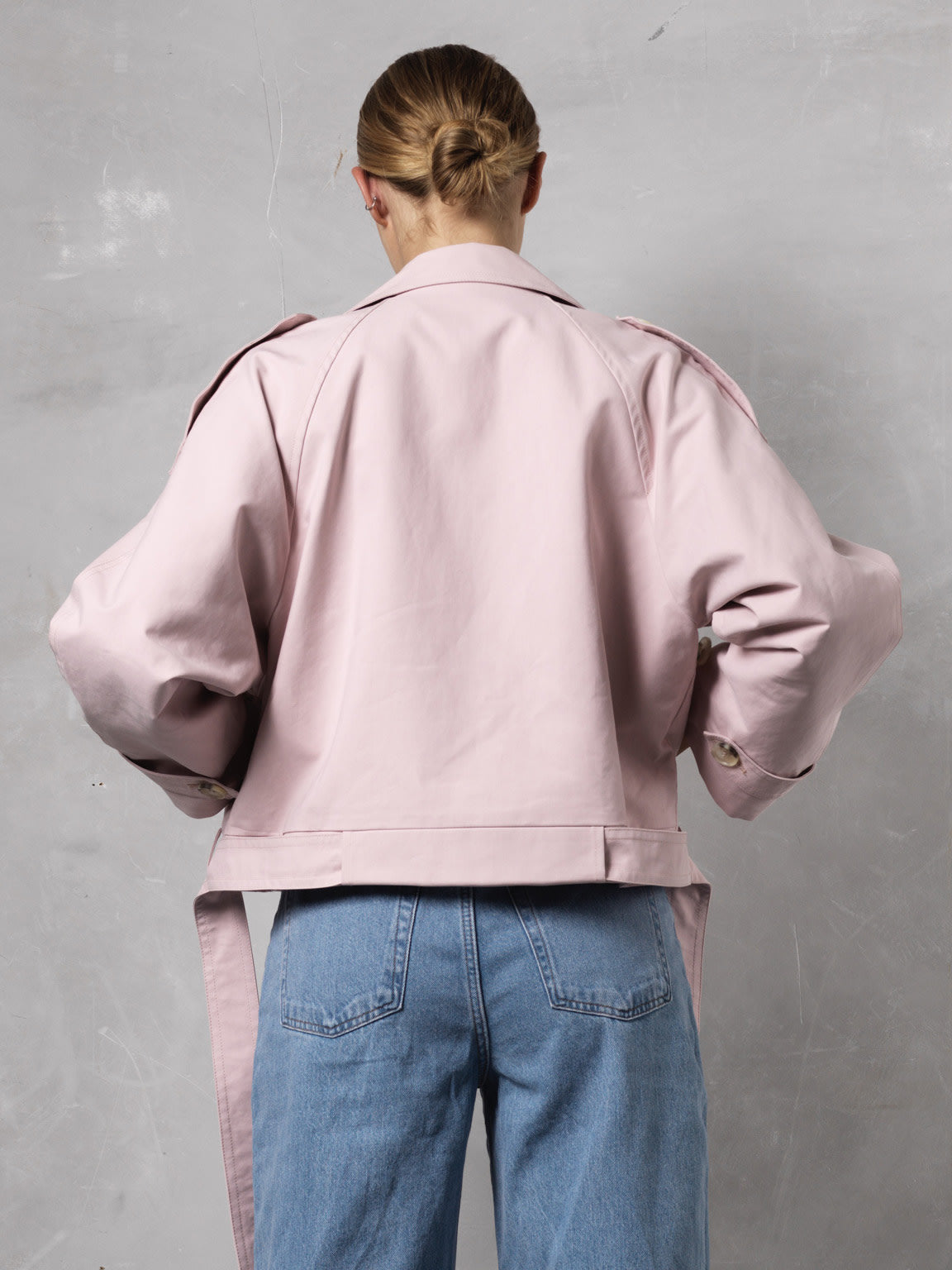 BOBBY CANVAS TRENCHJACKET - LIGHT PINK